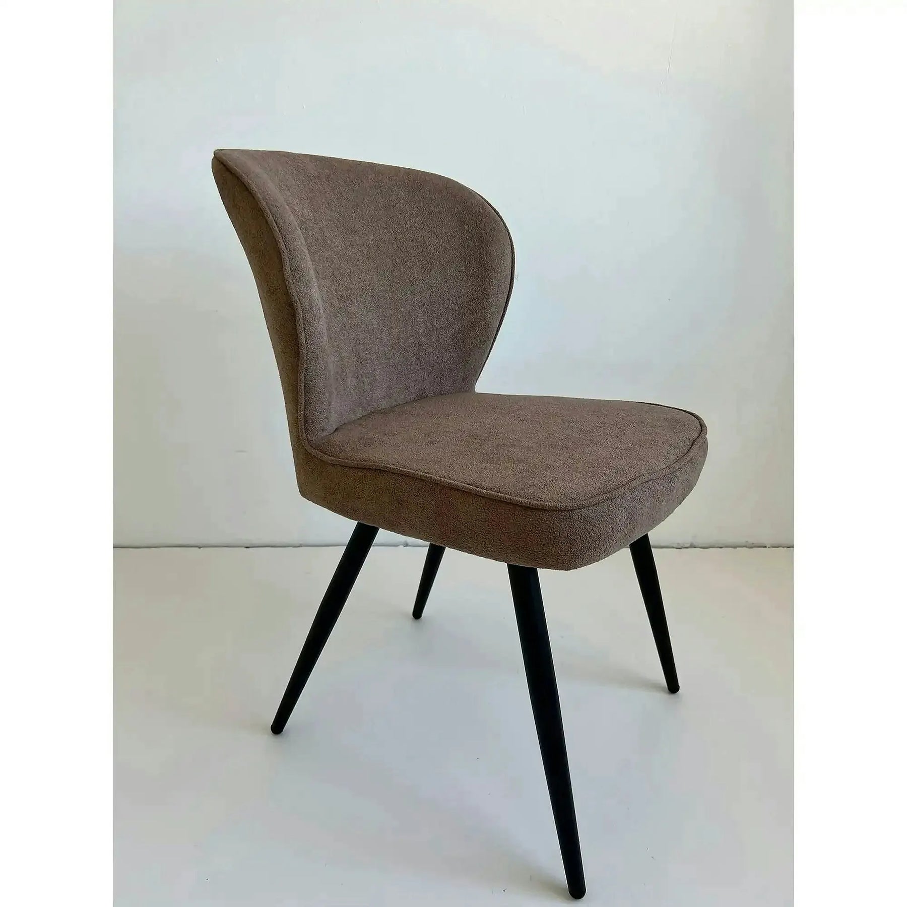 Scaun RIO 2, stofă buclata/metal, maro - S062-3/negru, 64×51×84 cm