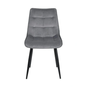 Scaun RON, stofă catifelata/metal, gri deschis/negru, 48×62×87 cm