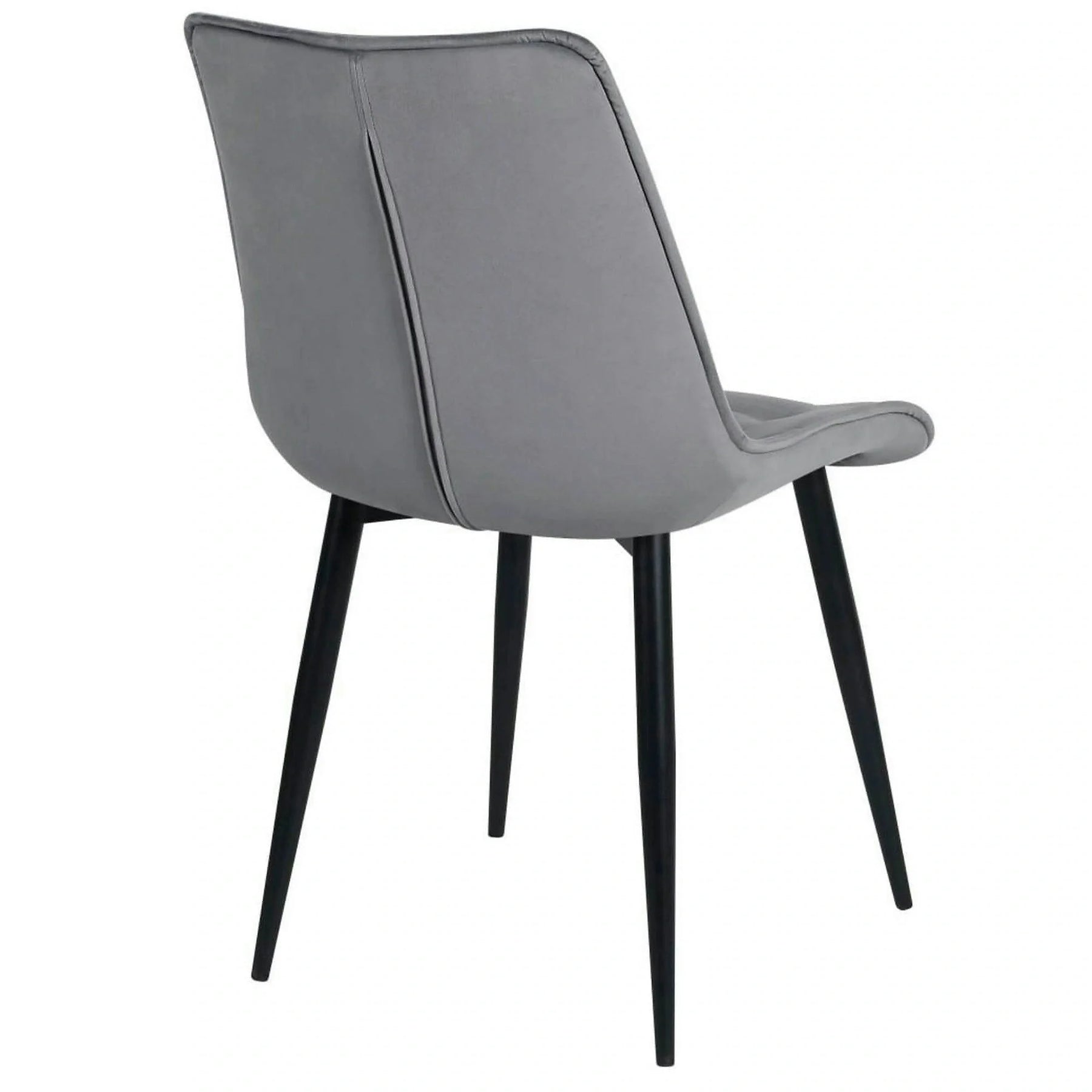 Scaun RON, stofă catifelata/metal, gri deschis/negru, 48×62×87 cm