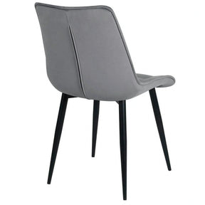 Scaun RON, stofă catifelata/metal, gri deschis/negru, 48×62×87 cm