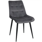 Scaun RON, gri inchis/negru, stofa catifelata/metal, 48x62x87 cm