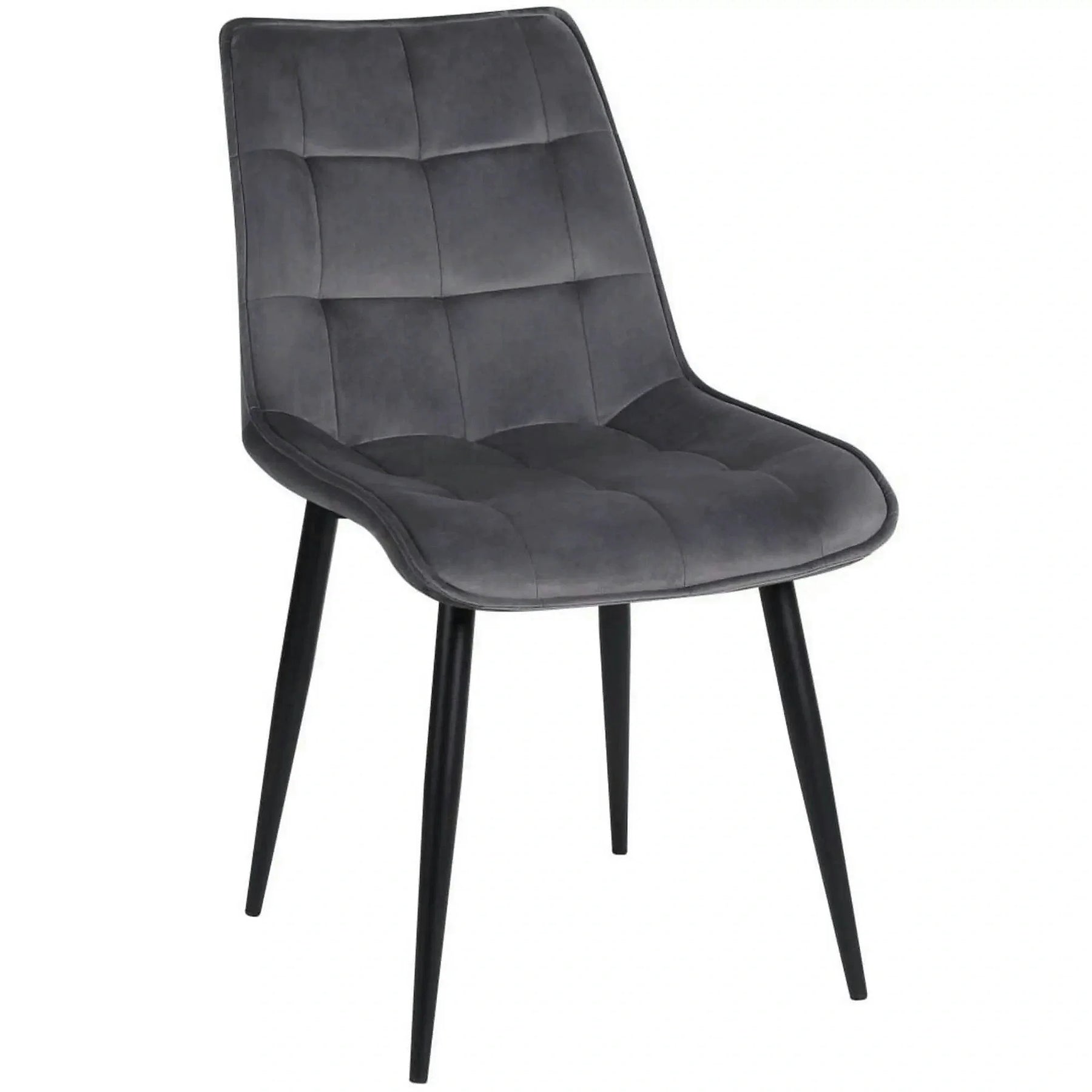 Scaun RON, gri inchis/negru, stofa catifelata/metal, 48x62x87 cm