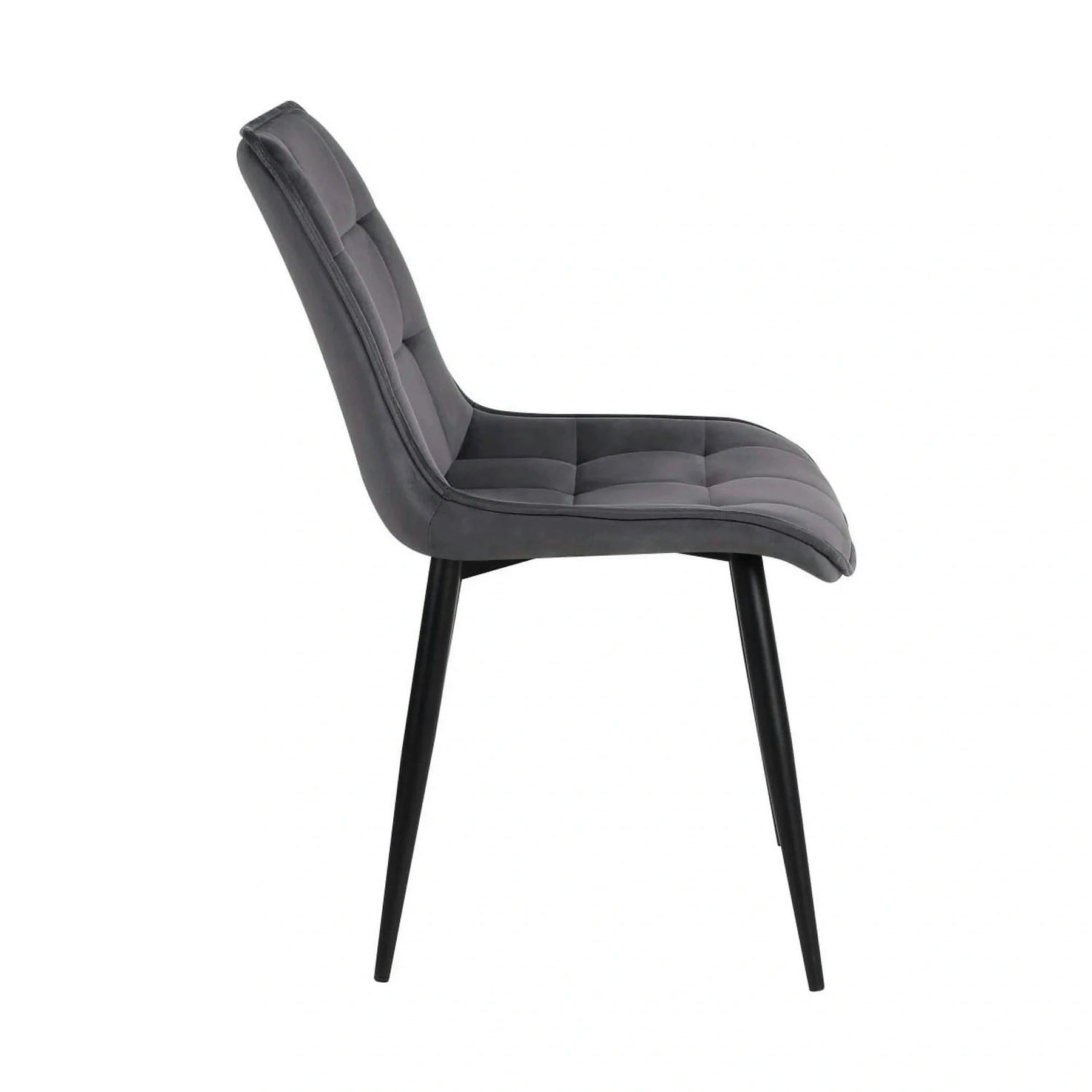 Scaun RON, stofă catifelata/metal, gri închis/negru, 48×62×87 cm
