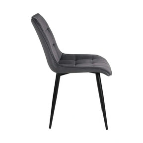 Scaun RON, stofă catifelata/metal, gri închis/negru, 48×62×87 cm