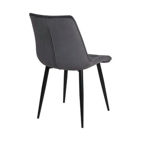 Scaun RON, stofă catifelata/metal, gri închis/negru, 48×62×87 cm