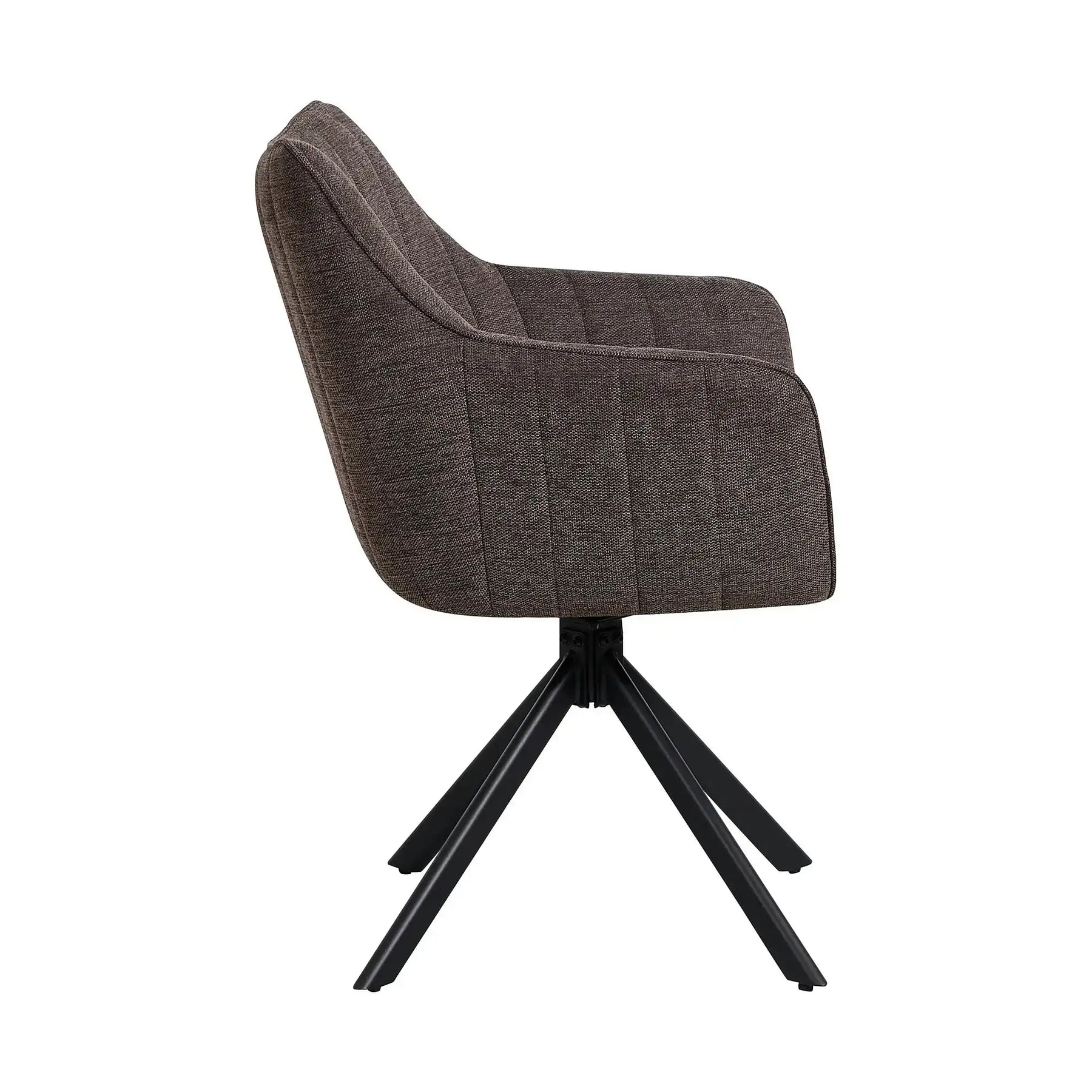 Scaun rotativ ASTON, stofă clasică/metal, maro - Brego 48/negru, 61×44×86 cm