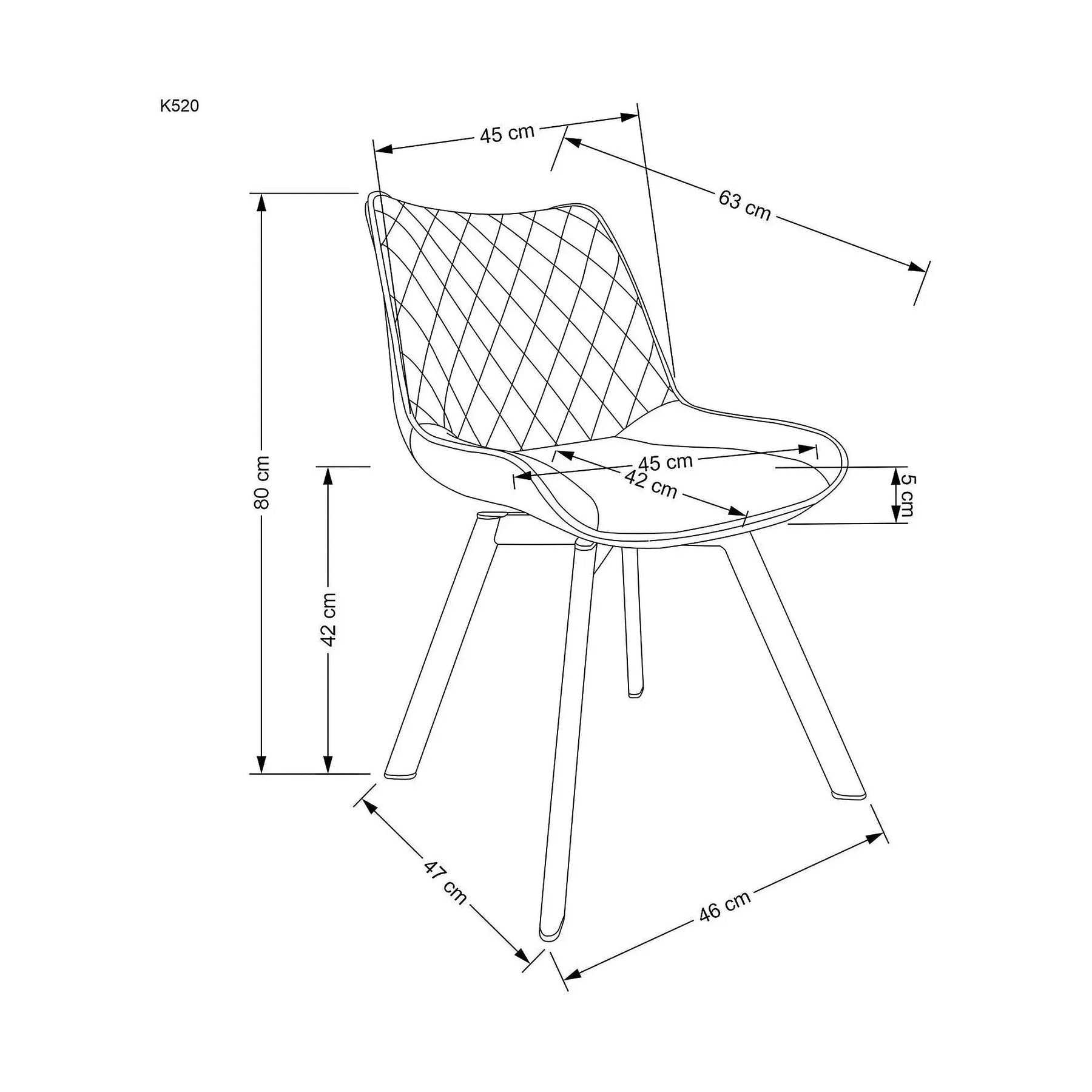 Scaun rotativ K520, stofă catifelata/metal, bej deschis - Bluvel 30/casmir, 45×63×80 cm