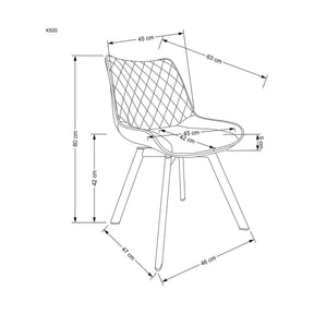 Scaun rotativ K520, stofă catifelata/metal, bej deschis - Bluvel 30/casmir, 45×63×80 cm