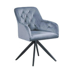 Scaun rotativ MAX, stofă catifelata/metal, albastru deschis - Bluvel 10/negru, 61×61×85 cm