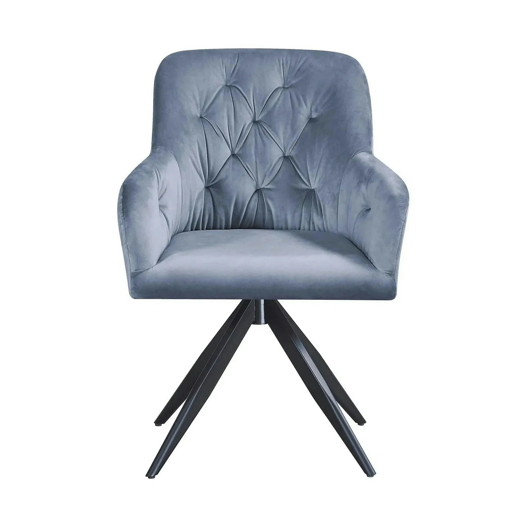 Scaun rotativ MAX, stofă catifelata/metal, albastru deschis - Bluvel 10/negru, 61×61×85 cm