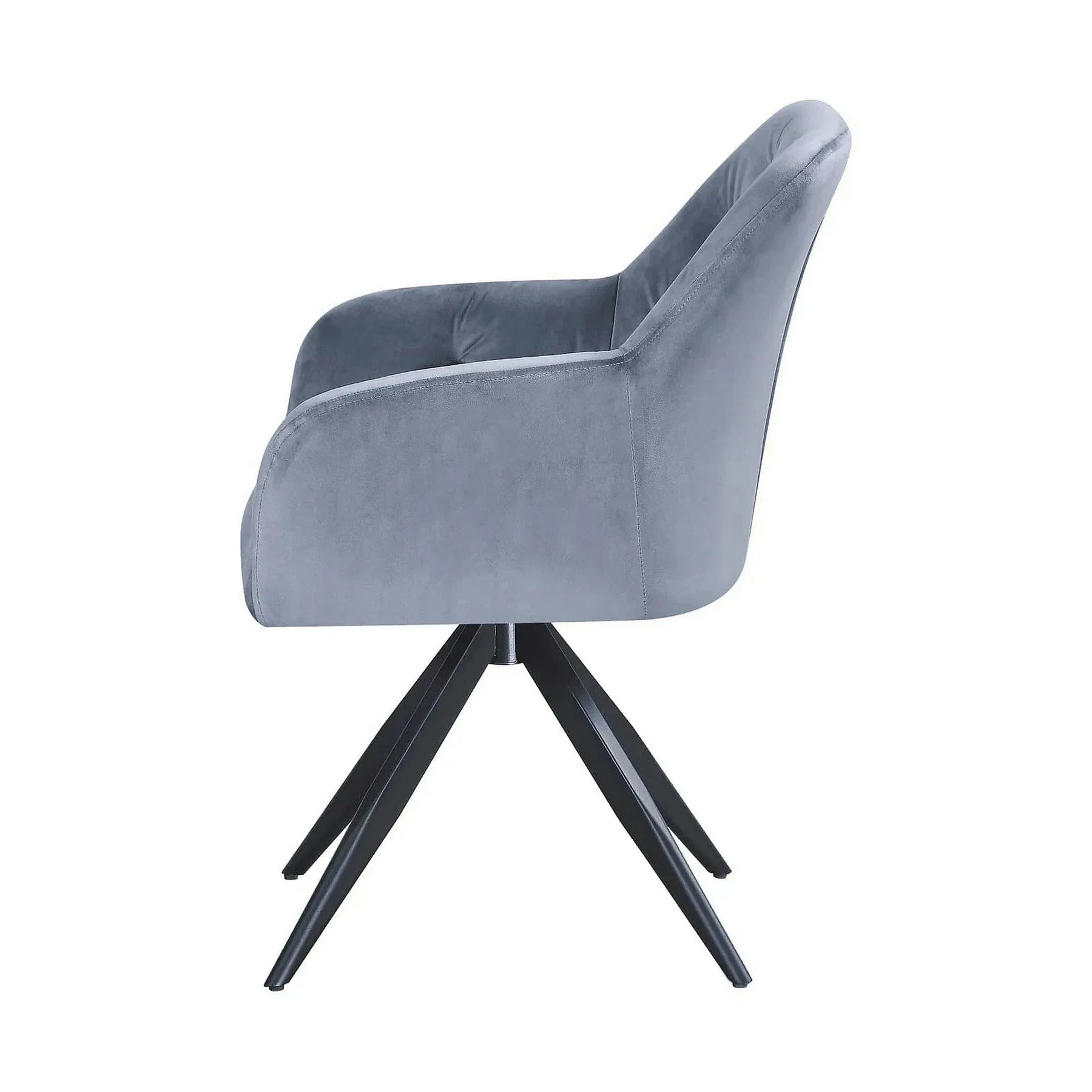 Scaun rotativ MAX, stofă catifelata/metal, albastru deschis - Bluvel 10/negru, 61×61×85 cm