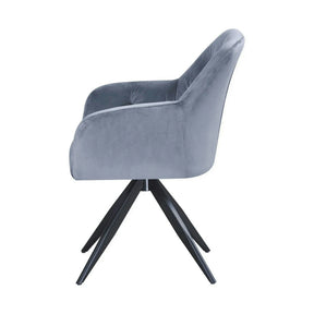 Scaun rotativ MAX, stofă catifelata/metal, albastru deschis - Bluvel 10/negru, 61×61×85 cm