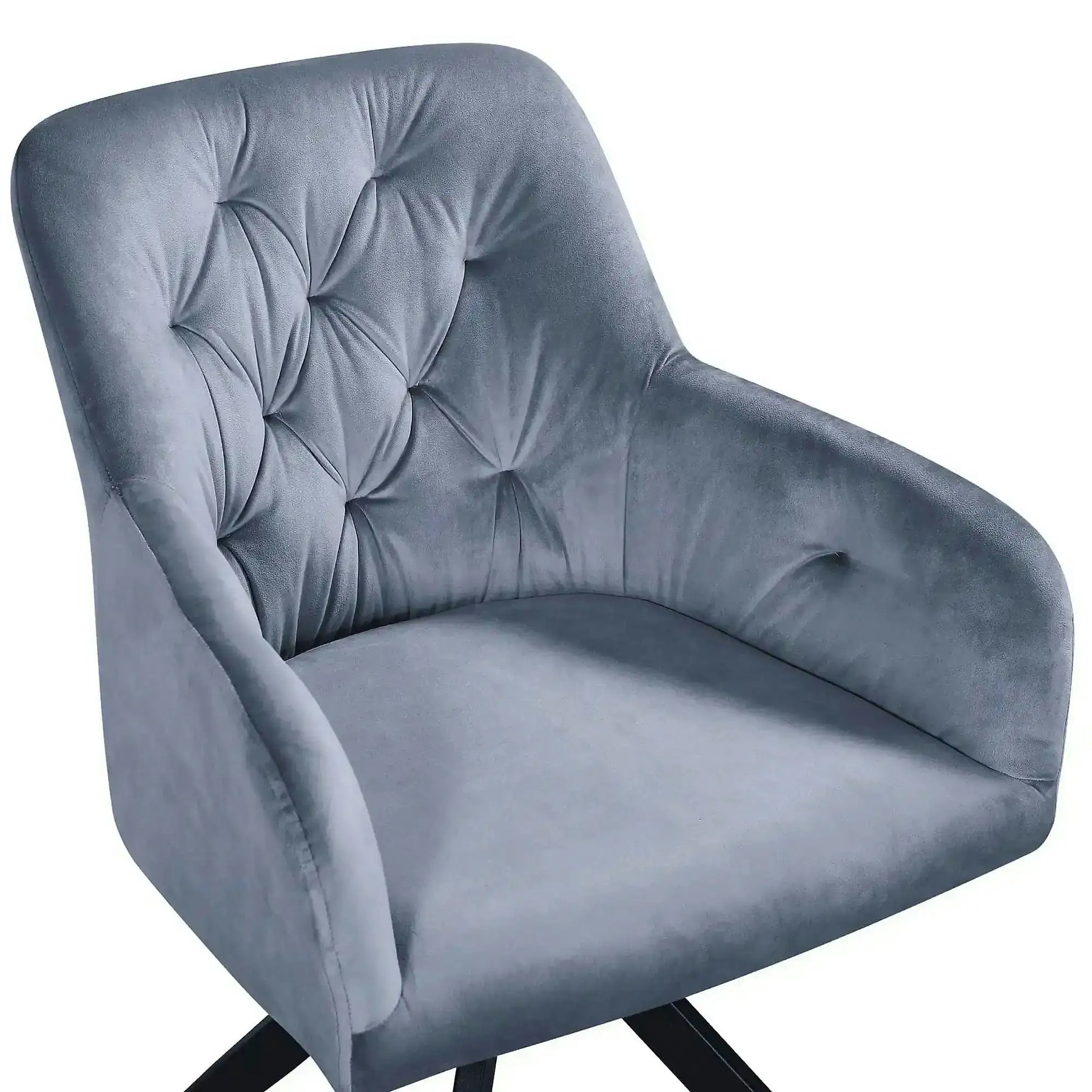 Scaun rotativ MAX, stofă catifelata/metal, albastru deschis - Bluvel 10/negru, 61×61×85 cm