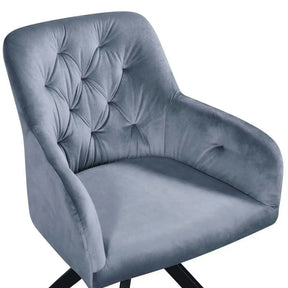 Scaun rotativ MAX, stofă catifelata/metal, albastru deschis - Bluvel 10/negru, 61×61×85 cm