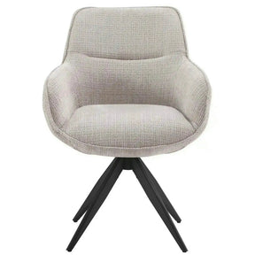 Scaun rotativ TURIN, stofă clasică/metal, bej - Coremona 02/negru, 65×62×86 cm