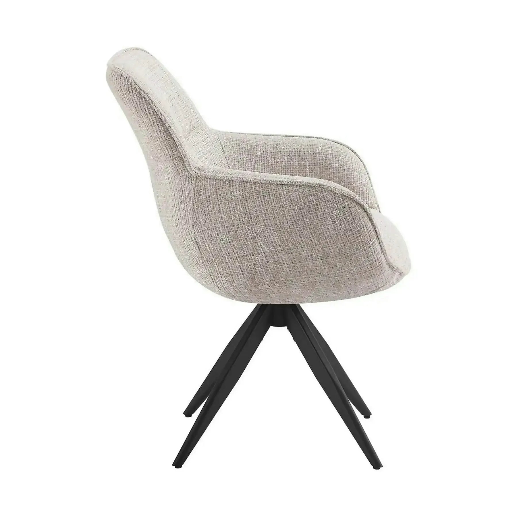 Scaun rotativ TURIN, stofă clasică/metal, bej - Coremona 02/negru, 65×62×86 cm
