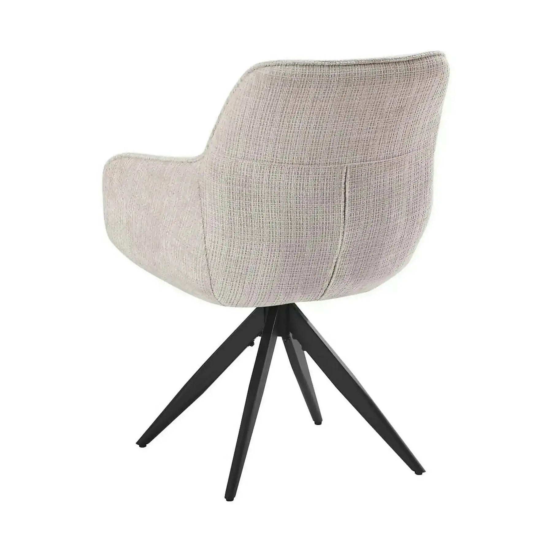Scaun rotativ TURIN, stofă clasică/metal, bej - Coremona 02/negru, 65×62×86 cm