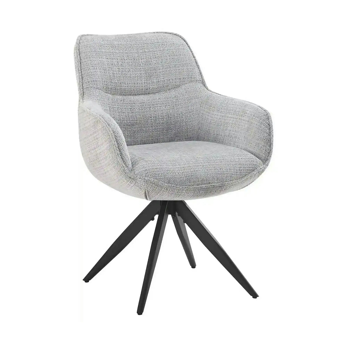 Scaun rotativ TURIN, gri deschis/negru, stofa clasica/metal, 65x62x86 cm