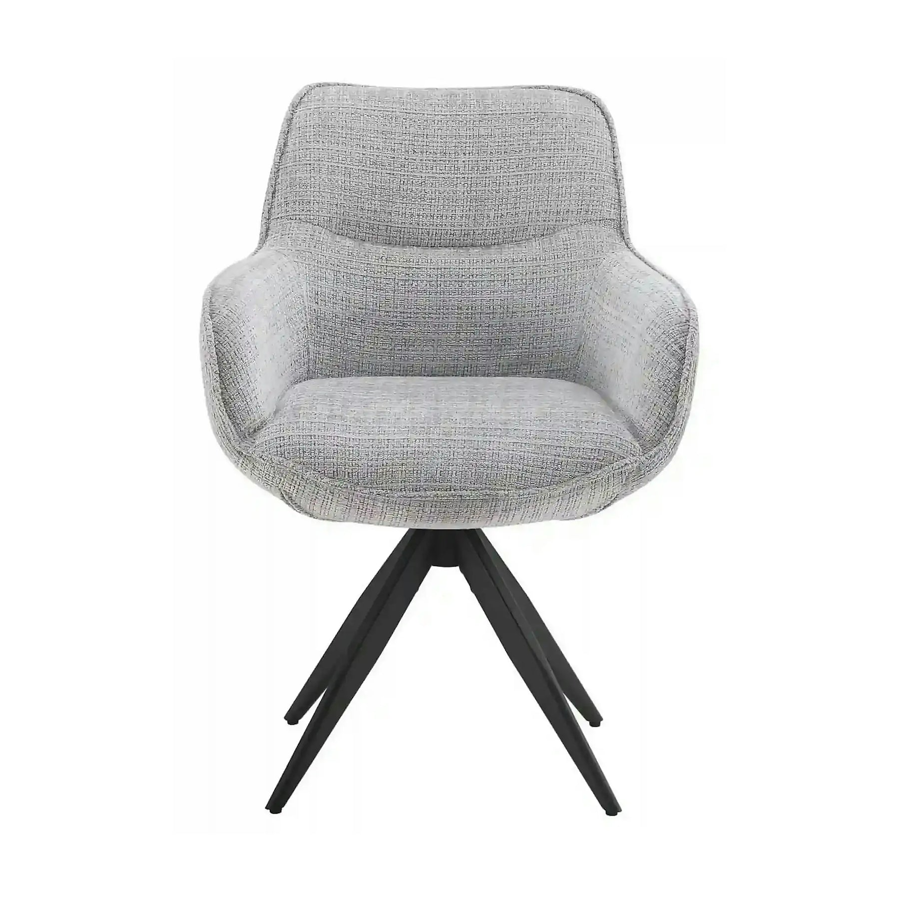 Scaun rotativ TURIN, stofă clasică/metal, gri deschis - Coremona 81/negru, 65×62×86 cm