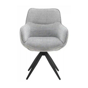 Scaun rotativ TURIN, stofă clasică/metal, gri deschis - Coremona 81/negru, 65×62×86 cm