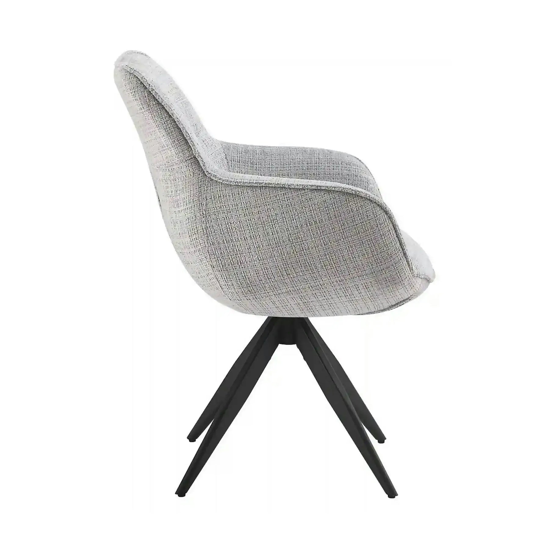 Scaun rotativ TURIN, stofă clasică/metal, gri deschis - Coremona 81/negru, 65×62×86 cm