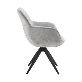 Scaun rotativ TURIN, stofă clasică/metal, gri deschis - Coremona 81/negru, 65×62×86 cm