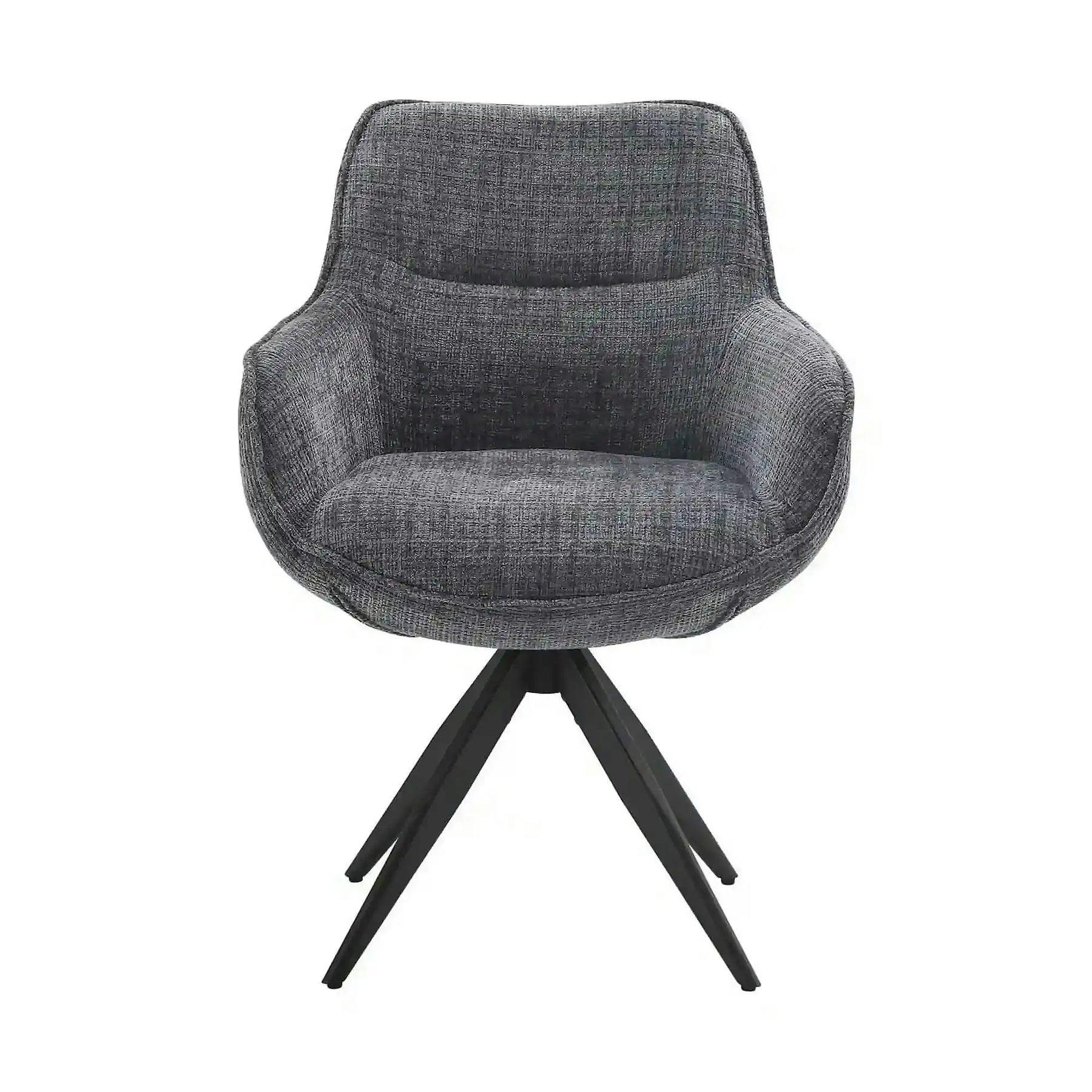 Scaun rotativ TURIN, stofă clasică/metal, gri închis - Coremona 95/negru, 65×62×86 cm