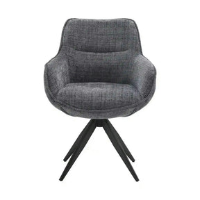 Scaun rotativ TURIN, stofă clasică/metal, gri închis - Coremona 95/negru, 65×62×86 cm