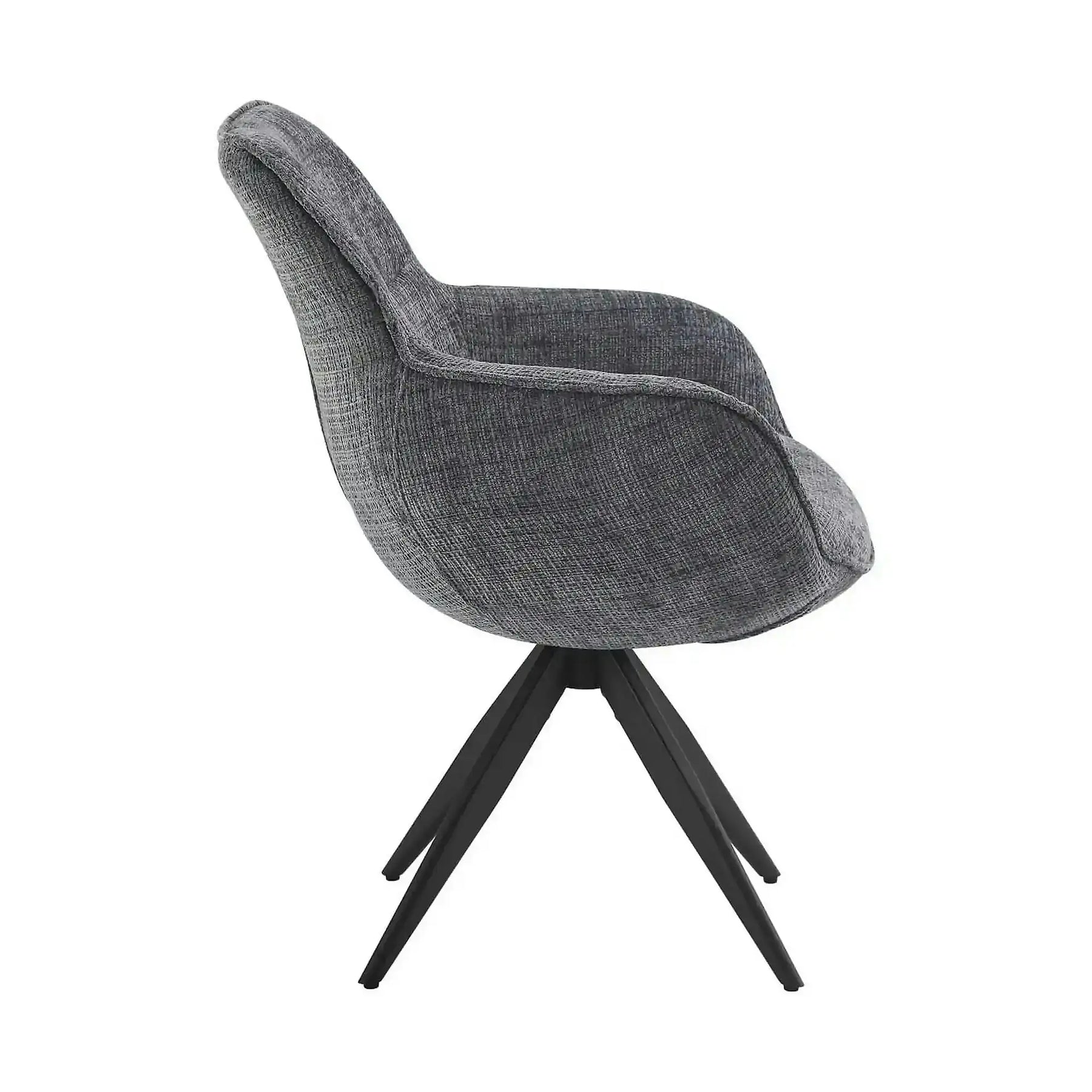Scaun rotativ TURIN, stofă clasică/metal, gri închis - Coremona 95/negru, 65×62×86 cm