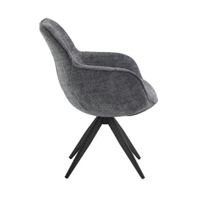 Scaun rotativ TURIN, stofă clasică/metal, gri închis - Coremona 95/negru, 65×62×86 cm
