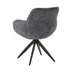 Scaun rotativ TURIN, stofă clasică/metal, gri închis - Coremona 95/negru, 65×62×86 cm