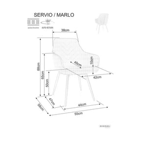 Scaun SERVIO, stofă catifelata/metal, bej închis - Bluvel 40/negru mat, 55×58×88 cm