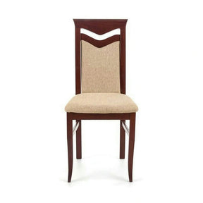 Scaun tapitat CITRONE, stofă clasică/lemn de fag, bej/nuc, 44×43×96 cm