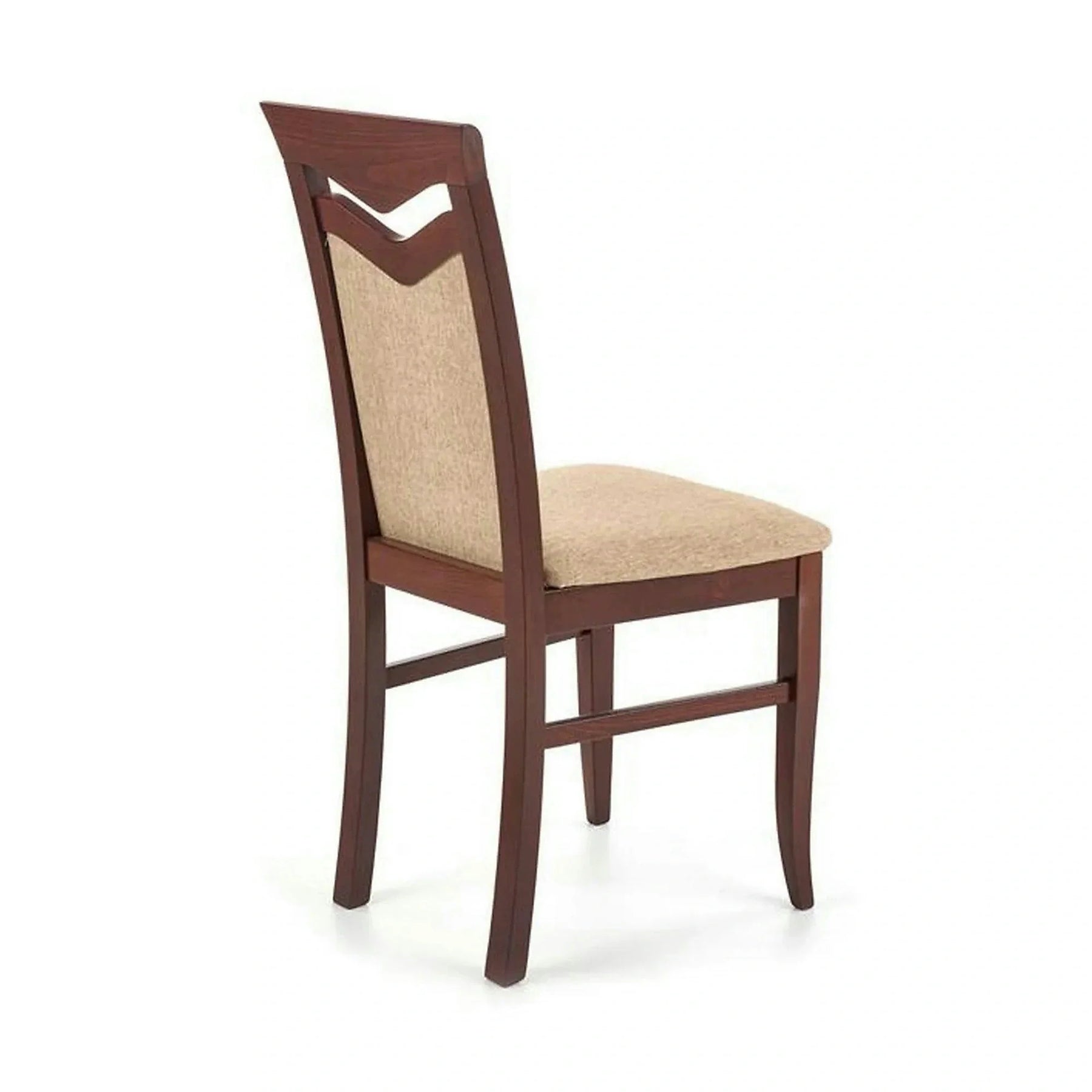 Scaun tapitat CITRONE, stofă clasică/lemn de fag, bej/nuc, 44×43×96 cm