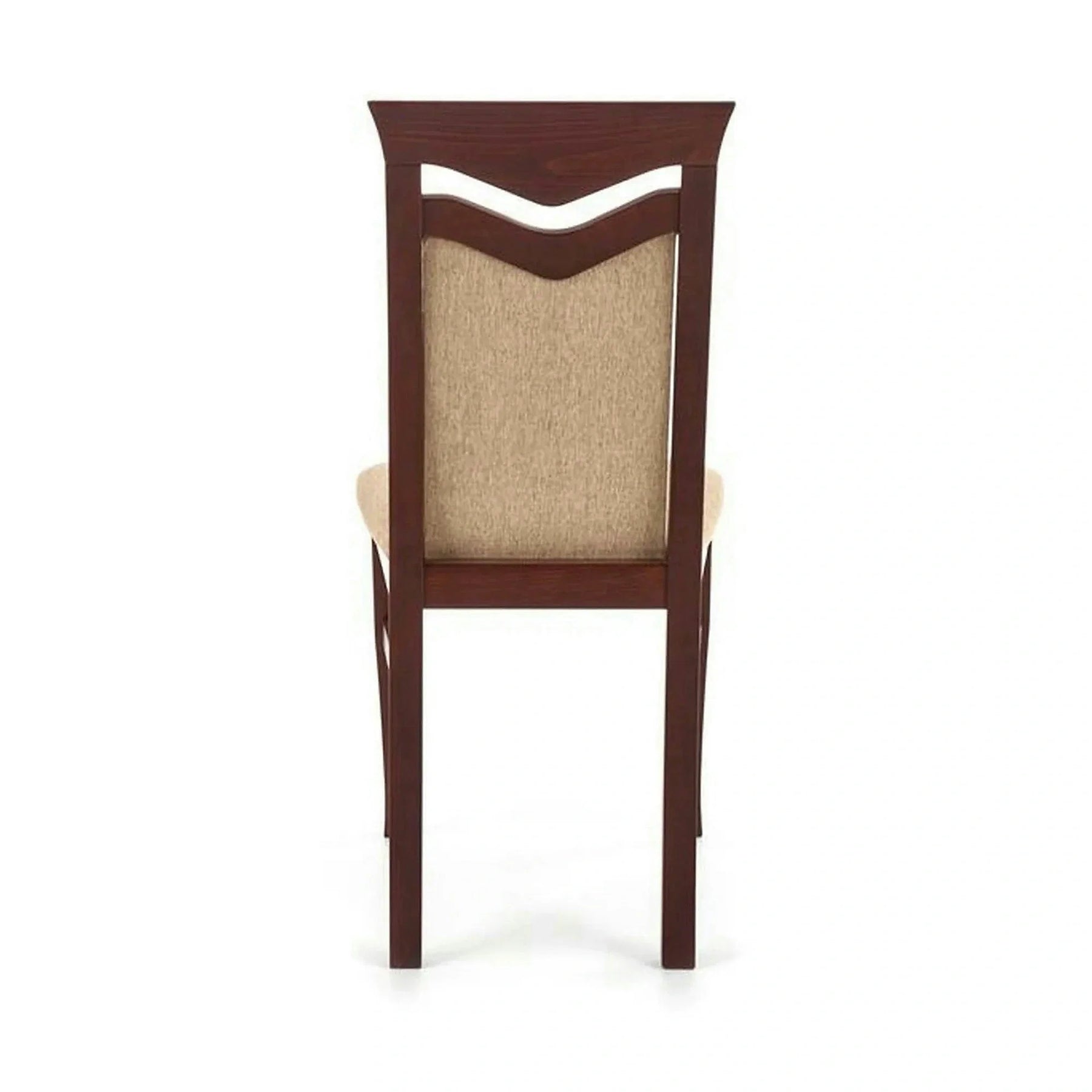 Scaun tapitat CITRONE, stofă clasică/lemn de fag, bej/nuc, 44×43×96 cm