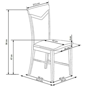 Scaun tapitat CITRONE, stofă clasică/lemn de fag, bej/nuc, 44×43×96 cm
