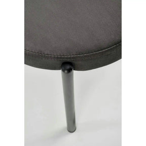 Scaun tapitat K509, stofă catifelata/otel, gri/negru, 42×48×80 cm