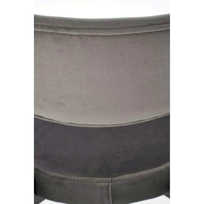 Scaun tapitat K509, stofă catifelata/otel, gri/negru, 42×48×80 cm