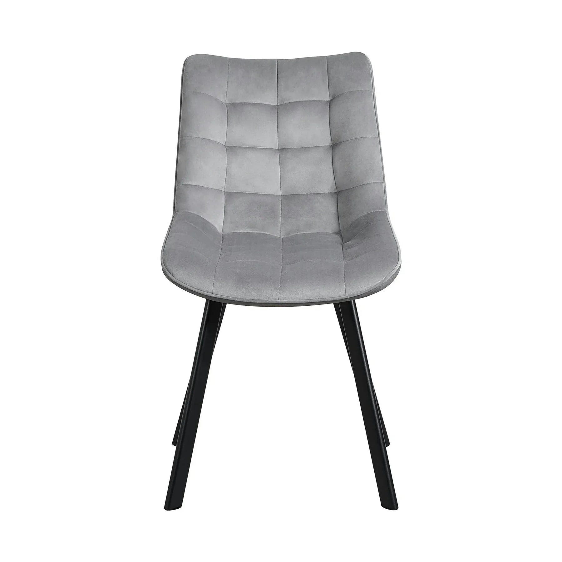 Scaun tapitat MEL, stofă catifelata/metal, gri deschis/negru, 47×56×84 cm