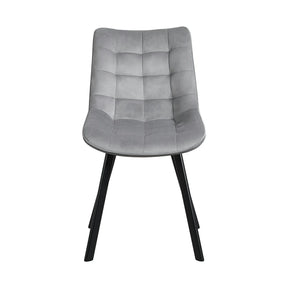 Scaun tapitat MEL, stofă catifelata/metal, gri deschis/negru, 47×56×84 cm