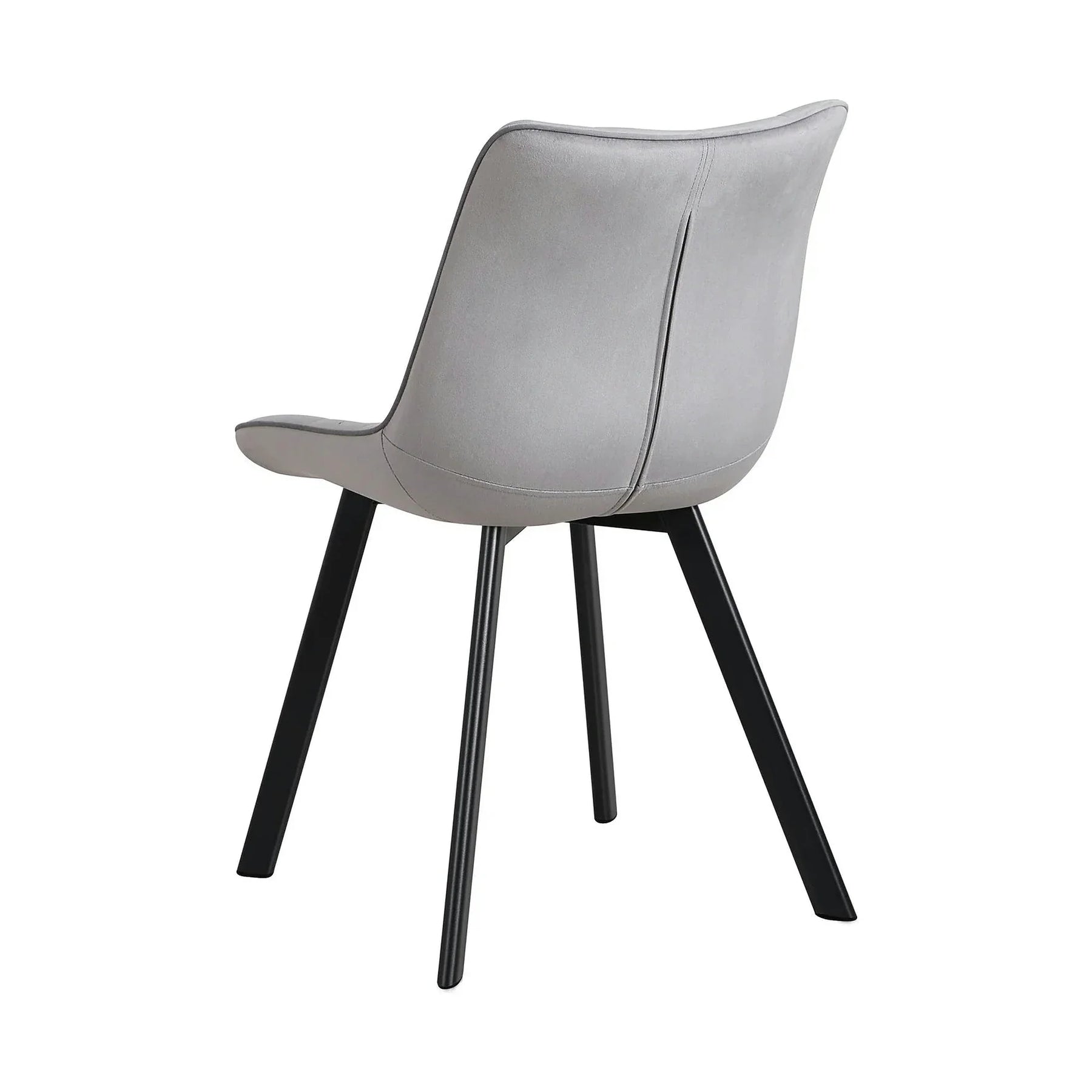 Scaun tapitat MEL, stofă catifelata/metal, gri deschis/negru, 47×56×84 cm