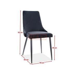 Scaun tapitat PIANO B, negru, 44x45x92