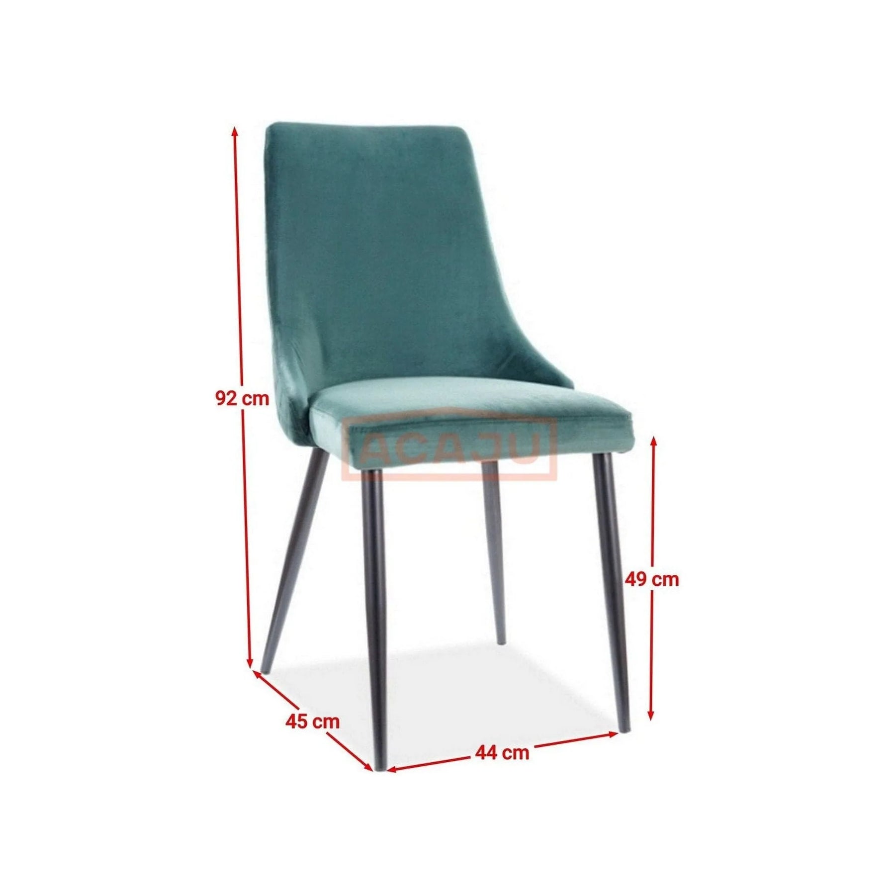 Scaun tapitat PIANO B, verde, 44x45x92