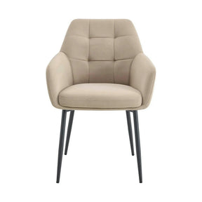 Scaun UGO NEW, stofă catifelata/metal, bej/negru, 58×61.5×85 cm