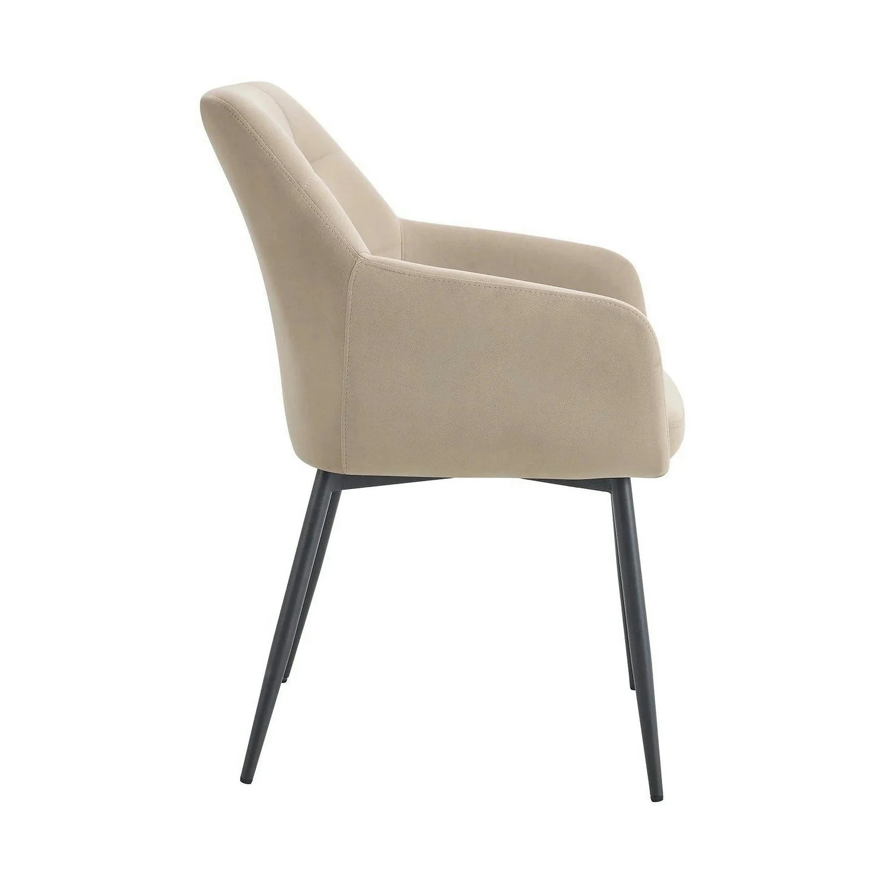 Scaun UGO NEW, stofă catifelata/metal, bej/negru, 58×61.5×85 cm