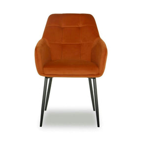 Scaun UGO NEW, stofă catifelata/metal, caramiziu/negru, 58×61.5×85 cm
