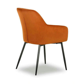 Scaun UGO NEW, stofă catifelata/metal, caramiziu/negru, 58×61.5×85 cm