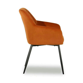 Scaun UGO NEW, stofă catifelata/metal, caramiziu/negru, 58×61.5×85 cm
