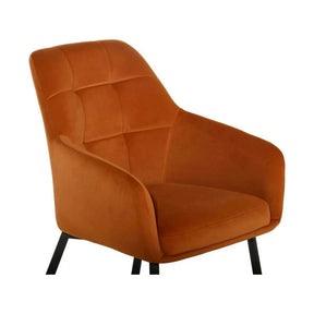 Scaun UGO NEW, stofă catifelata/metal, caramiziu/negru, 58×61.5×85 cm