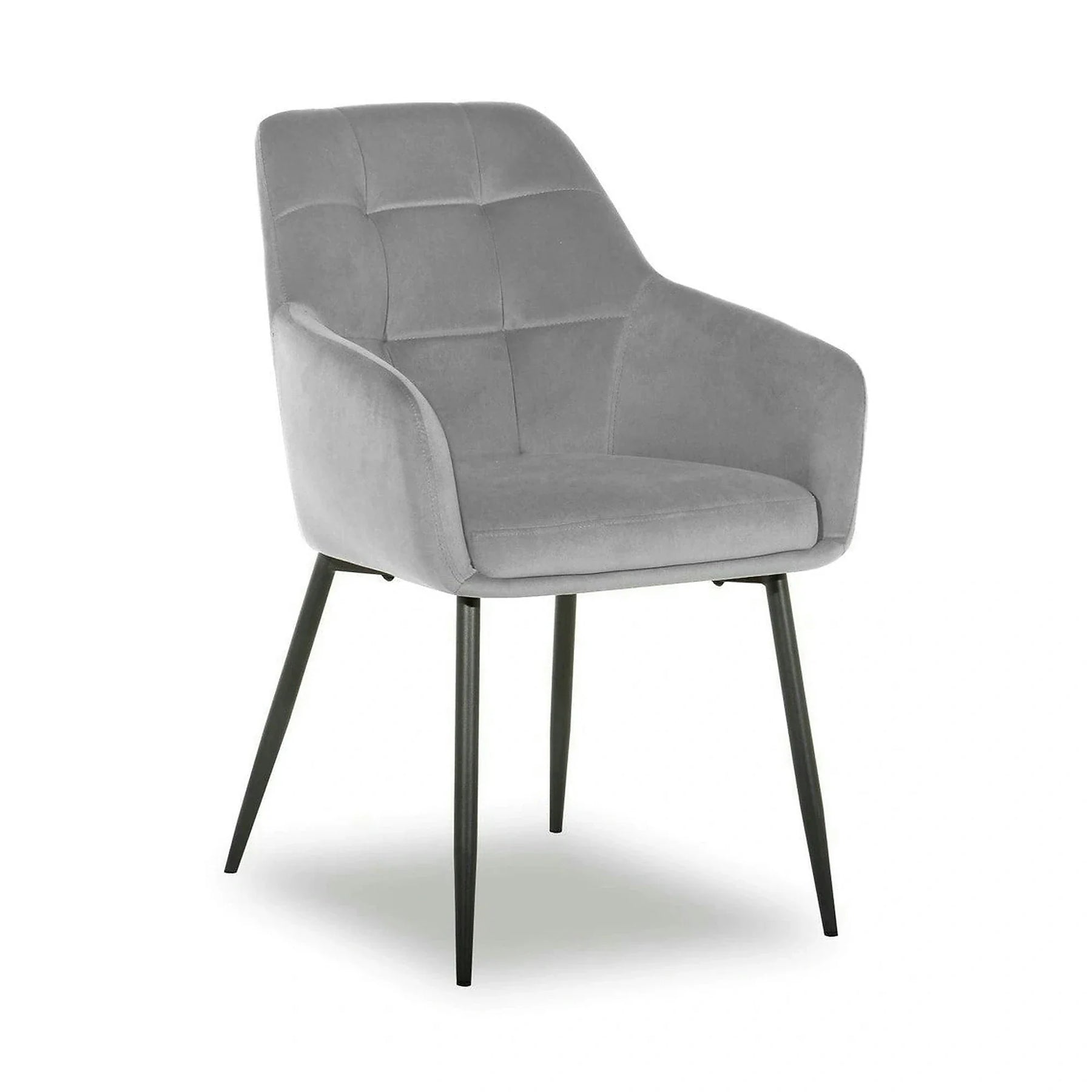 Scaun UGO NEW, gri deschis/negru, stofa catifelata/metal, 58x62x85 cm
